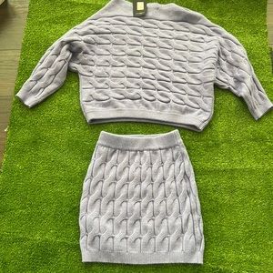 Fashionnova Lavender Sweater Skirt Set